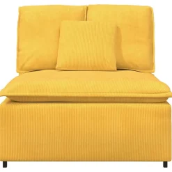 vidaXL modulopbygget sofacentermodul med hynder 100 cm lysegul