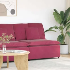 vidaXL modulopbygget sofacentermodul med hynder 100 cm vinrød