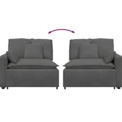 vidaXL modulopbygget sofaarmlænsendemodul med hynder 100 cm mørkegrå
