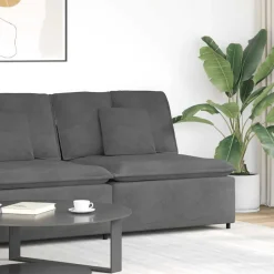 vidaXL modulopbygget sofacentermodul med hynder 100 cm mørkegrå