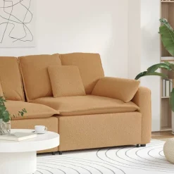 vidaXL modulopbygget sofaarmlænsendemodul med hynder 100 cm beige