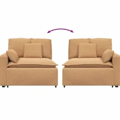 vidaXL modulopbygget sofaarmlænsendemodul med hynder 100 cm beige