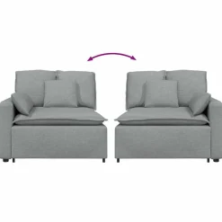 vidaXL modulopbygget sofaarmlænsendemodul med hynder 100 cm lysegrå