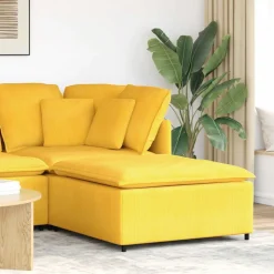 vidaXL modulær sofa fodskammel modul 100x100x48 cm lysegul