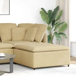vidaXL modulær sofa fodskammel modul 100x100x48 cm grågrøn