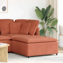 vidaXL modulær sofa fodskammel modul 100x100x48 cm rød orange