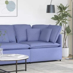 vidaXL modulsofa hjørnemodul med hynder 100 cm jeansblå