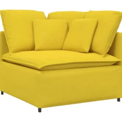 vidaXL modulsofa hjørnemodul med hynder 100 cm lysegul