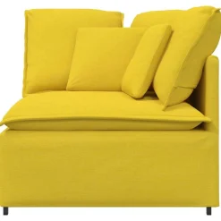 vidaXL modulsofa hjørnemodul med hynder 100 cm lysegul