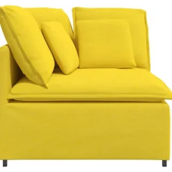 vidaXL modulsofa hjørnemodul med hynder 100 cm lysegul