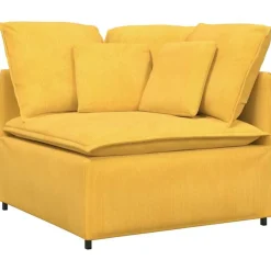 vidaXL modulsofa hjørnemodul med hynder 100 cm lysegul