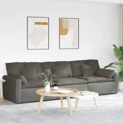 vidaXL modulsofa med hynder lysegrå