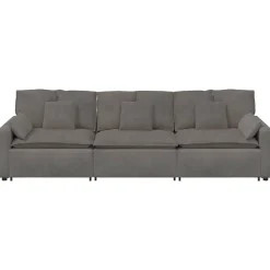 vidaXL modulsofa med hynder lysegrå