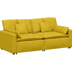 vidaXL modulsofa med hynder gul