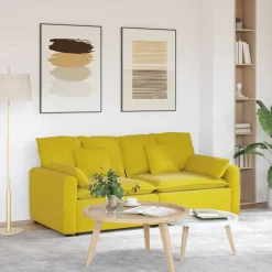 vidaXL modulsofa med hynder gul