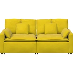 vidaXL modulsofa med hynder gul