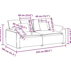 vidaXL modulsofa med hynder gul