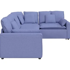vidaXL modulsofa med hynder stof jeansblå