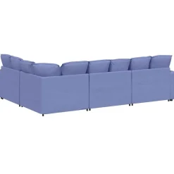 vidaXL modulsofa med hynder stof jeansblå