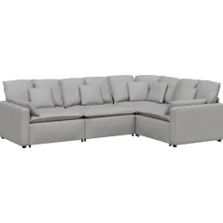 vidaXL modulsofa med hynder stof skygrå