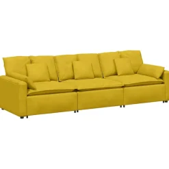 vidaXL modulsofa med hynder gul