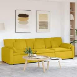 vidaXL modulsofa med hynder gul