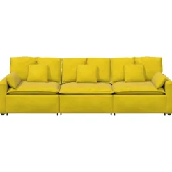 vidaXL modulsofa med hynder gul