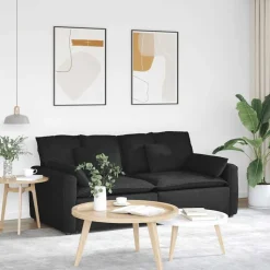 vidaXL modulsofa med hynder sort