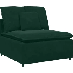 vidaXL modulsofa med hynder fløjl mørkegrøn
