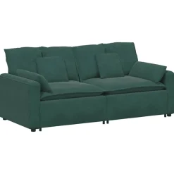 vidaXL modulsofa med hynder mørkegrøn