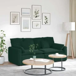 vidaXL modulsofa med hynder mørkegrøn