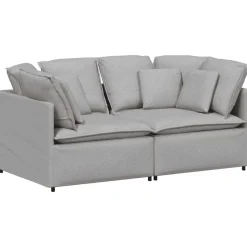vidaXL modulsofa med hynder stof skygrå