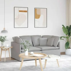 vidaXL modulsofa med hynder stof skygrå