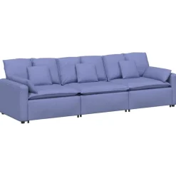 vidaXL modulsofa med hynder jeansblå