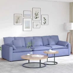vidaXL modulsofa med hynder jeansblå
