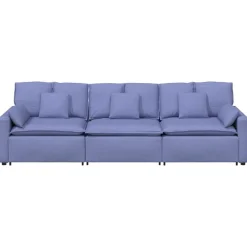 vidaXL modulsofa med hynder jeansblå