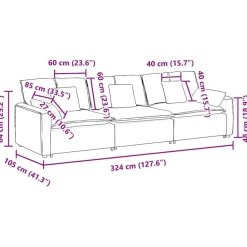 vidaXL modulsofa med hynder jeansblå