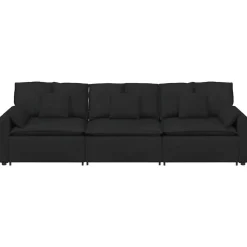 vidaXL modulsofa med hynder sort