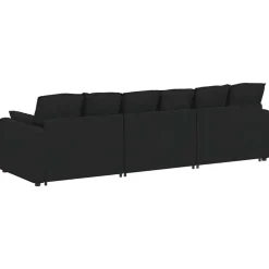 vidaXL modulsofa med hynder sort