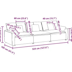 vidaXL modulsofa med hynder sort