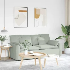 vidaXL modulsofa med hynder lysegrå