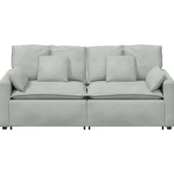 vidaXL modulsofa med hynder lysegrå