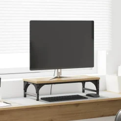 vidaXL Monitor Stativ Artisan Egetræ 55 x 23 x 14 cm Konstrueret træ