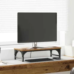 vidaXL Monitor Stativ Gammelt træ 55 x 23 x 14 cm Konstrueret træ