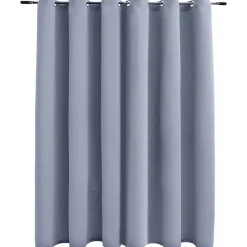 vidaXL mørklægningsgardin med metalringe 290 x 245 cm grå