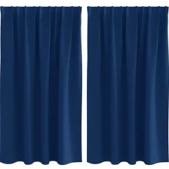 vidaXL Mørklægningsgardiner med ringe 2 pcs Mørk blå 140 x 140 cm