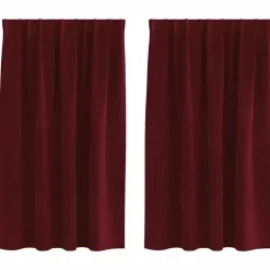 vidaXL Mørklægningsgardiner 2 pcs Vinrød 140 x 140 cm Fløjl