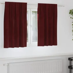 vidaXL Mørklægningsgardiner 2 pcs Vinrød 140 x 140 cm Fløjl