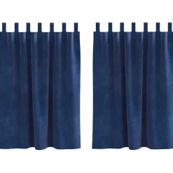 vidaXL Mørklægningsgardiner 2 pcs Mørk blå 140 x 140 cm Fløjl