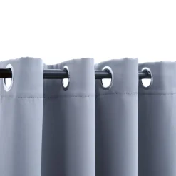 vidaXL mørklægningsgardiner 2 stk. med metalringe 140 x 175 cm grå